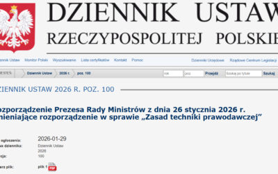 Pierwsza od dekady nowelizacja „Zasad techniki prawodawczej” opublikowana w Dzienniku Ustaw