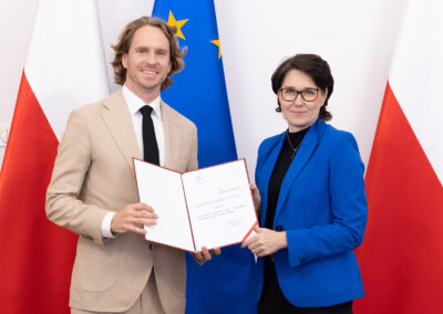 Dr Aleksander Jakubowski i Joanna Knapińska, Prezes Rządowego Centrum Legislacji, Sekretarz Rady Ministrów.